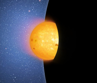 Simulación de la primera fase en la que una estrella cruza un horizonte de sucesos de una agujero negro supermasivo. Imagen: Mark A. Garlick/CfA